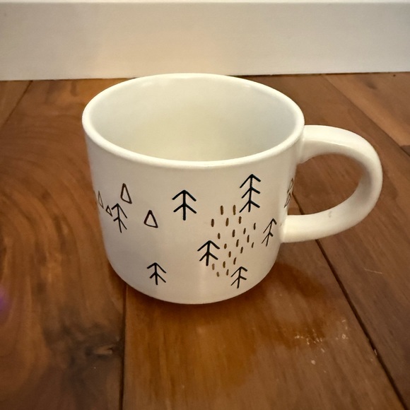 Other - White Ceramic Mug with Black Tree Design